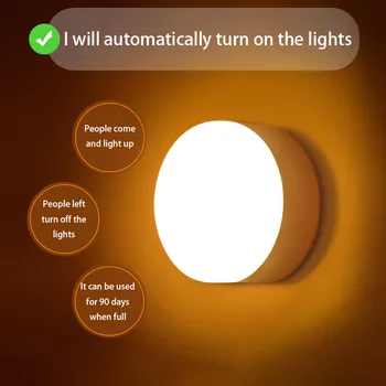 Senzor gibanja LED Nočna Lučka USB Polnilne Spalnica Stenske Svetilke Stopnicah Varčevalnih Inteligentno Telo Indukcijske Noč Svetlobe