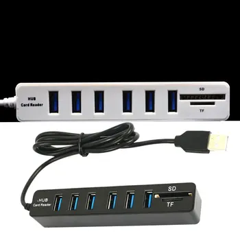 Mini USB 3.0 Multi USB 3.0 Hub USB Razdelilnik 3 Port Hub Z TF SD Card Reader 6 2.0 Port, Hab Adapter Za osebne RAČUNALNIKE Dodatki