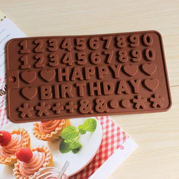 1PC Digitalni Obliki Silikonski Torto Plesni Sladkorja Fondat Milo Čokolada Plesni Hrane Silikona Happy Birthday Cake Dekoraterstvo Orodja