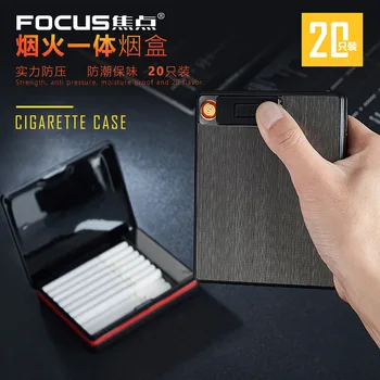 20 KOSOV Cigaret Primeru S Snemljivo USB Elektronski Vžigalnik za ponovno Polnjenje Windproof Kadilec Encendor Fancy Pripomočke Za Moške