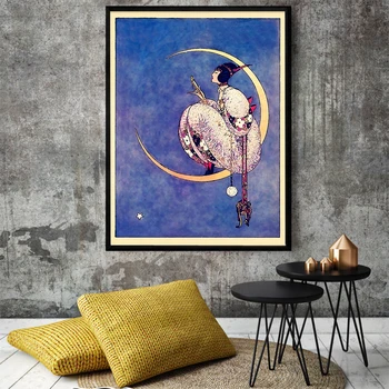 Vintage Modne Revije, Plakati in fotografije Ženska Luna Wall Art Platno Slikarstvo Moderne Stenske Slike Za Dnevni Sobi Doma Dekor