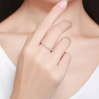 MrUnicorn S925 Srebro classic v celoti-jewelled obroč za Ženske Preproste geometrijske Sterling srebrni prstan pošlji punco