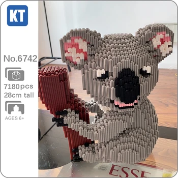 Xizai 8005 Risanka Koala uganka Koalas Divje Živali, Hišne živali, Drevesa 3D Model DIY Mini Magic Bloki, Opeke Stavbe Igrača za Otroke, št Polje