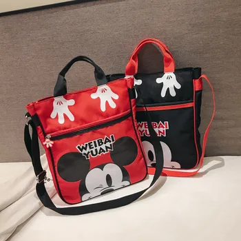 Disney mickey Visoka zmogljivost torbici Fant dekle Platno vrečko ženski Tote vrečko risanka šolsko torbo Mickey ramenski prenosni nakupovalna torba