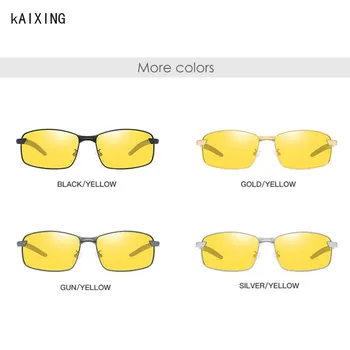 KAIXING blagovne Znamke Aluminija-Magnezij Nočno Vizijo Očala Rumena Leča Polarizirana sončna Očala Na Nočno Vožnjo Očala Za Moške 2020
