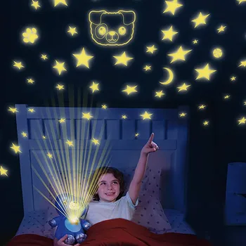 Otroke, Risanka Plišastih Igrač LED Noč Svetlo Zvezdnato Trebuh Sanje Projekcija Lučka Tolažba Lučka Star Projektor Xmas Darila za Rojstni dan