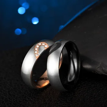 BG-115 iz Nerjavečega jekla polovico breskev v obliki srca nekaj obroček iz titana jekla diamantni prstan ženski nakit korejski