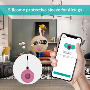 2021 Za Apple Airtag Primeru, Silikonski Zaščitni Rokav Kritje Keychain Airtags-tracker 1PC Silikonsko Ohišje Za Airtags Dodatki
