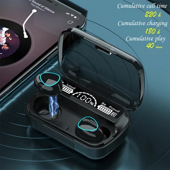 Brezžične Slušalke Bluetooth Slušalke z Polnjenjem, Polje 9D Stereo Šport Nepremočljiva Čepkov Slušalke z Mikrofonom