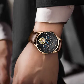 DOM 2021 Prvotni načrt gledati moške Tourbillon samodejno mehanska ura modna priložnostne poslovni moške ura M-1272