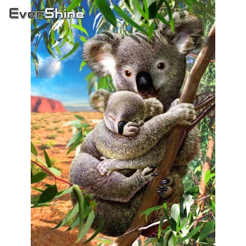 Evershine 5D DIY Diamond Slikarstvo Celoten Kvadratni Vaja Živali Koala Vezenje Navzkrižno Šiv Kit Nosorogovo Mozaik Doma Dekoracijo