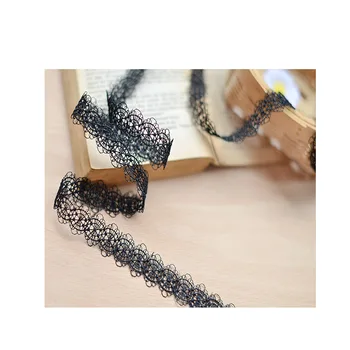Črna votlih ven vodi topen čipke, vezenine, čipke DIY dodatki čipke ogrlica oblačila material 2 cm širok