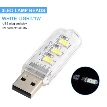 Mini Prenosni USB LED Knjiga Svetlobe 5 Ultra Svetla Branje Knjige Lučka 3Leds 8Leds Luči Za Moč Banke PC, Laptop, Prenosnik