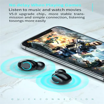 Original TWS Bluetooth 5.1 Slušalke 2000mAh Polnjenje Box F9 Brezžične Slušalke 9D Stereo Šport IPX7 Gaming Čepkov Z Mic