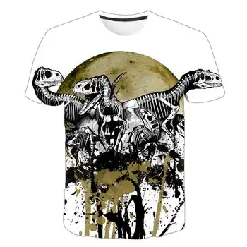 2021Summer Čisto Nov Otroci T-shirt živali dinozaver 3D Fantje/dekle T-shirt Otroci Kratek Rokav 4-14TT-majice Priložnostne Vrhovi Oblačila