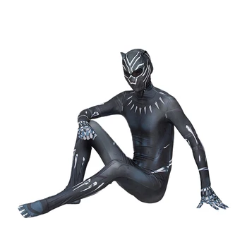 Halloween Črna Priloženo Masko Otroci Panther Fantje Odraslih Bodysuits Otrok Karneval Leopard Cosplay Kostum Jumpsuit Obleko Gor