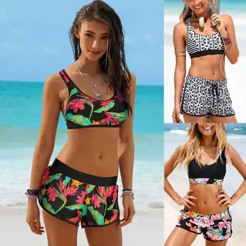 Plažo Šport Bikini Komplet Seksi Kopalke Ženske, Dekleta Lady Push Up Oblazinjeni Kopalke Biquini Plus Velikost