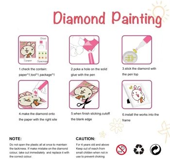 Smešno DIY Mozaik Obrti Kompleti Briljantno Majhen in Enostaven 5d Diamond Slikarstvo Kompleti z/ Brez Lesen Okvir za Otroke Do 6 Let