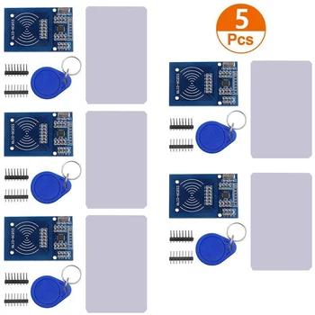 5pcs RFID Komplet Mifare RC522 RFID Reader Modul z S50 Bele Kartice in ključe za Arduino Raspberry Pi