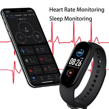 M5 Smart Manšeta Šport Pametna Zapestnica Srčni Utrip, Krvni Tlak Smartband Bluetooth Srčnega Utripa Watch M5 Pametno Gledati