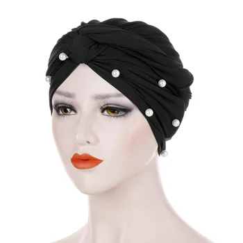 2021 pomlad moda novi all-tekmo turban skp Baotou skp Muslimanskih high-end pearl turban skp White pearl Baotou skp Hidžab