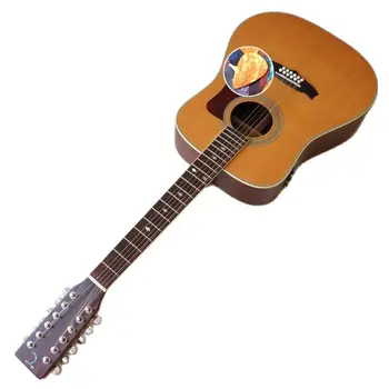 48 MM zgornji matica 41 palčni 12 string polno iz masivnega lesa akustične kitare, naravni mat polni velikosti folk kitare z EQ sprejemnik funkcijo