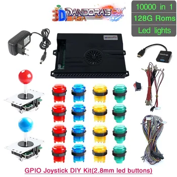 3D Pandora Saga EX 10000 v 1 DIY Komplet za Igro Krovu 8 Način Palčko Led Luči Potisnite Gumb Arkadna Pandora Box Predalnik za 2 Playes