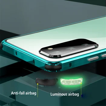 Nova Anti Peeping Magnetno Ohišje za Samsung Galaxy S20 S21 Opomba 20 Ultra S20 FE S20+ Telefon Primerih Celoten steklen Pokrov Metal Funda