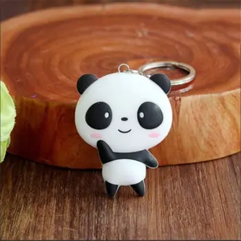 Srčkan Panda Keychains Silikona, Risanka Otroci Lutka Igrača Tipko Chians Dekleta Vrečko Obesek Slika Čar Živali Obeskov Dodatki Darilo