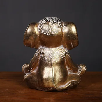 Zlati Starinsko Slon Okraski Preprost Dnevni Sobi Namizje Smolo Obrti, Darila Figur Miniaturni Dom Dekoracija Dodatna Oprema