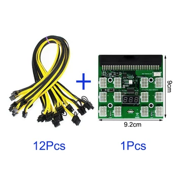 Poklic Rudarstvo PCI-E Napajanje Zlom Odbor Adapter Set 12/17 Vrata 6Pin PSU GPU Grafični Kartici Napajalnik s Kablom