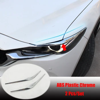 Za Mazda CX-5 2017 2018 2019 2020 pribor ABS Plastike Avto Prednji Luči Žarometi Obrvi Kritje Trim Nalepke Avto Styling 2pcs