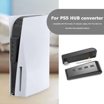 ALLOYSEED Za PS5 USB Hub 4 Port USB 2.0 Splitter Adapter za PlayStation 5 4 3 Prenosni računalnik Namizni RAČUNALNIK Pribor