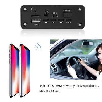 Hands-Free MP3 Predvajalnik Odkodirnik Odbora 2 x 3W Ojačevalnik DC 5V MP3, WMA Brezžična tehnologija Bluetooth 5.0 Dekoder Odbor Audio Modul USB FM TF R