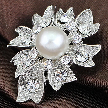 Novi Poročni Šopek Nosorogovo Kristalno Broška Pin Pearl Broške Cvet Dostava