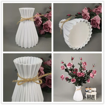 Plastični Vaze Doma Dekoracijo Anti-keramične Vaze Evropske Poroko Sodobne Okraski Rattan, kot Nezlomljiv Ustvarjalne Simplic L1