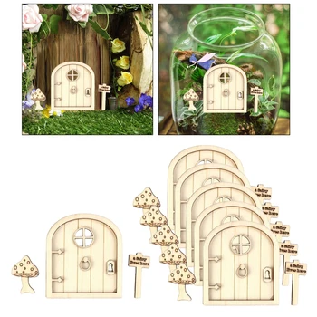 Vila Miniaturni Vrt Gnome Pravljice Vrata - Mini Lutke Oskrbe Dvorišče Art Vrt Kiparstvo, Šimšir, Miniatura