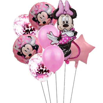 Minnie mouse folija baloni mickey 1. rojstni dan okraski otroci ballon številka 1 globos baby tuš konfeti latex žogo igrača