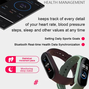 M5 Smart Manšeta Zapestnica Moški Ženske Šport Smart Pasu 5 Bluetooth Krvnega Tlaka, Srčnega Utripa, Fitnes Tracker Pametno Gledati