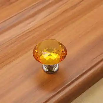 30 mm Kristalno Steklo Diamond Ročaj Pisano Bleščečo Krog Ročaja Ročaj Predala Omaro, Predalnik Ročaj Gospodinjski Strojne Opreme