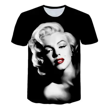 2021 nove seksi zvezda dekle Marilyn Monroe T-shirt 3D rose/nacionalno zastavo/Ballon smešno T-shirt za moške in ženske priložnostne T-shirt krpo