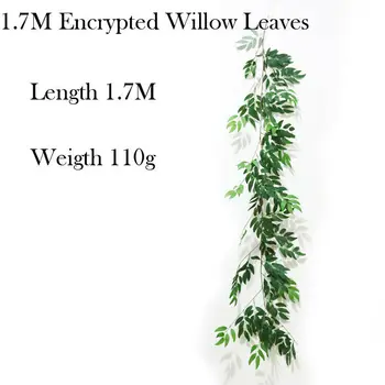 1PC Umetno Ponaredek Svile Cvet Eucalyptus Willow Rastlin, Listi Zelene Doma Dekor Vroče