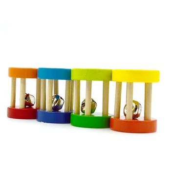 Baby 1pcs Montessori Leseno Kletko Ropota Igrača Glasbeni Strani Bell Instrumenti Tresenje Handbell Igrače Intelektualne Izobraževalne Igrače