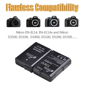 1500mAh EN-EL14 ENEL14 SL-EL14a Baterija + LED Dual Polnilec za Nikon P7800 D3100 D3400 D5500 D5300 D5200 D5100 D3200 D3300 MH-24