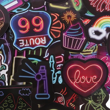 50Pcs Kul Neon Nalepke za Otroke Izposoja Telefon Kovček Kitara Odbijača Skateboard Nahrbtnik JDM Grafiti Nepremočljiva Nalepke Nova