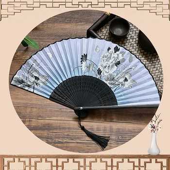 Vintage Stilu, Svila, Zložljivi Fan Kitajski, Japonski Vzorec Umetnostne Obrti, Darila Dom Okraski Okraski Ples Strani Fan