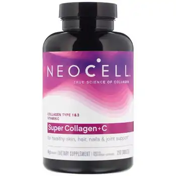 NEOCELL Nas naravnih hydrolytic kolagena I in III + C kolagena+Vitamin 250 tablet 1 steklenica 6000mg Zob proti gubam