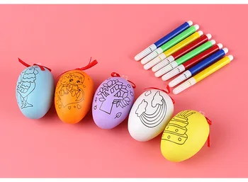 Otrok DIY Pisano Poslikana Jajca Plastično Ročno Izdelavo pisanica Pero Igrače za Otroke, ki so Ročno izdelani za Risanje Ustvarjalno Izobraževalne Igrače