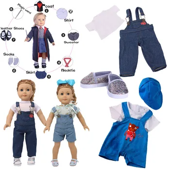 Punčko Oblačila Modni Kombinezoni Oblačila Za 18-inch American &43 cm Novo Rojen Baby Doll Obleke, Pribor ,Naša Generacija Dekle Igrače