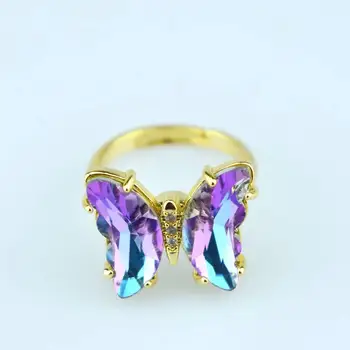 Predenje moda za ženske Ring Crystal Metulj Obroč preprost banket poročni prstan zasnovan fd za ženske rojstni dan darilo za dekle
